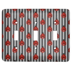 Ladybugs & Stripes Light Switch Cover (3 Toggle Plate)