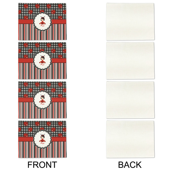 Ladybugs & Stripes Linen Placemat - APPROVAL Set of 4 (single sided)