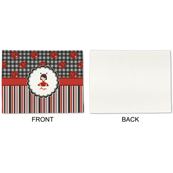 Ladybugs & Stripes Linen Placemat - APPROVAL Single (single sided)