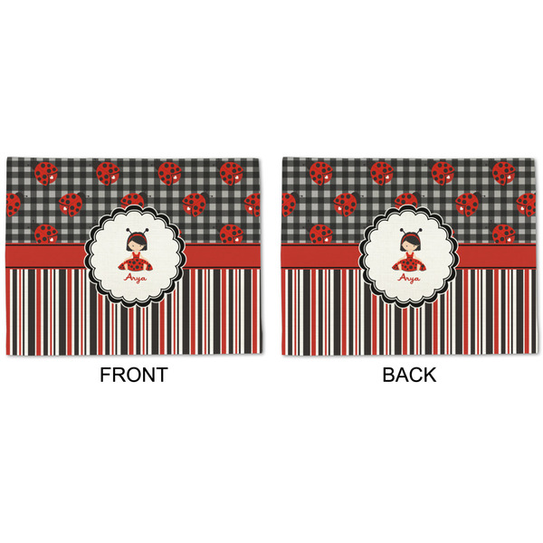 Ladybugs & Stripes Linen Placemat - APPROVAL (double sided)