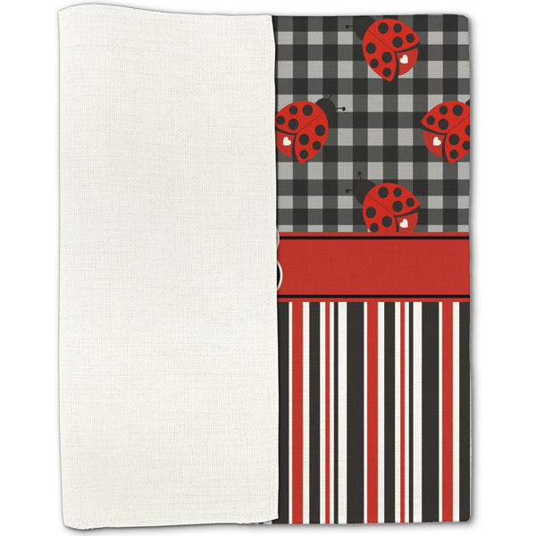 Ladybugs & Stripes Linen Placemat - Folded Half