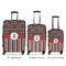 Ladybugs & Stripes Luggage Bags all sizes - With Handle