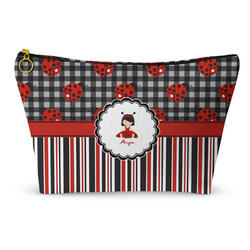 Ladybugs & Stripes Makeup Bag - Small - 8.5"x4.5" (Personalized)