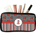 Ladybugs & Stripes Makeup / Cosmetic Bag - Small (Personalized)