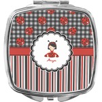 Ladybugs & Stripes Compact Makeup Mirror (Personalized)