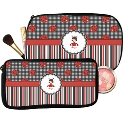 Ladybugs & Stripes Makeup / Cosmetic Bag (Personalized)