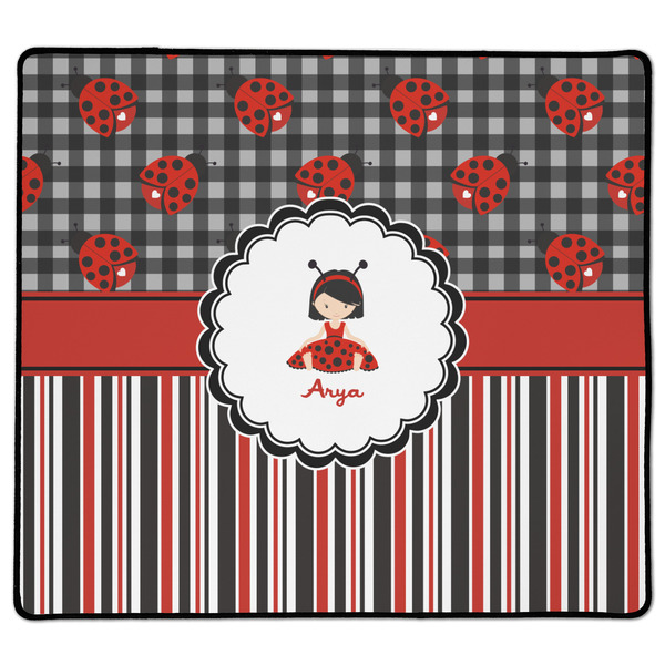 Custom Ladybugs & Stripes XL Gaming Mouse Pad - 18" x 16" (Personalized)