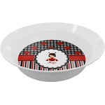Ladybugs & Stripes Melamine Bowl - 12 oz (Personalized)