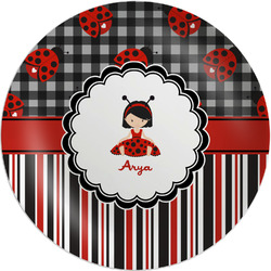 Ladybugs & Stripes Melamine Plate (Personalized)