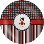Ladybugs & Stripes Melamine Plate (Personalized)