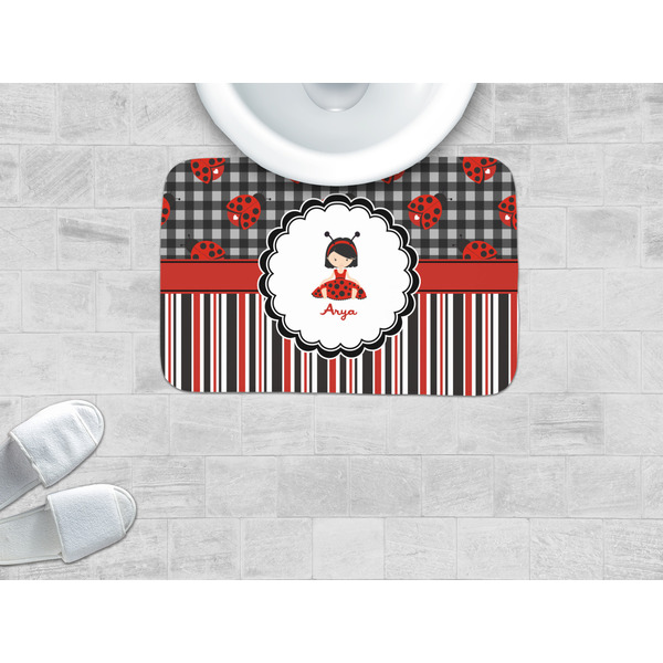 Ladybugs & Stripes Memory Foam Bath Mat - LIFESTYLE