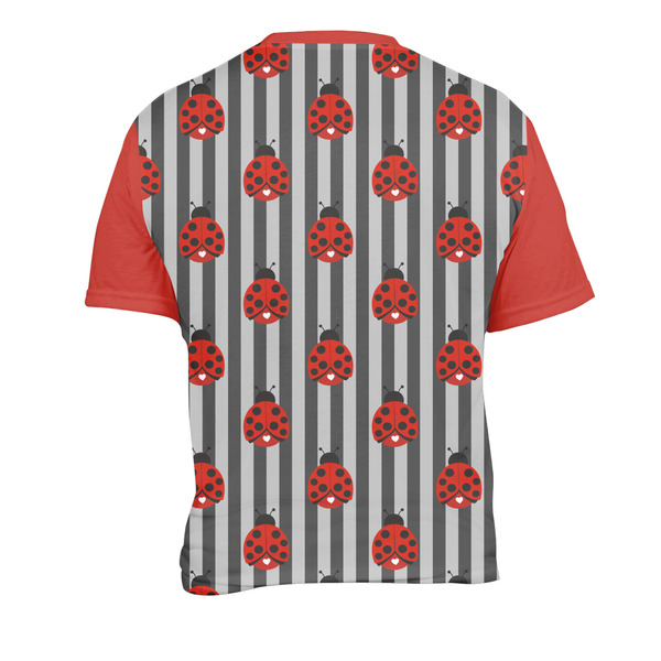 Ladybugs & Stripes Men's Crew Neck T Shirt Medium - Back