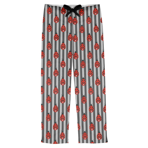 Custom Ladybugs & Stripes Mens Pajama Pants - XS