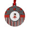 Ladybugs & Stripes Metal Ball Ornament - Double Sided w/ Name or Text