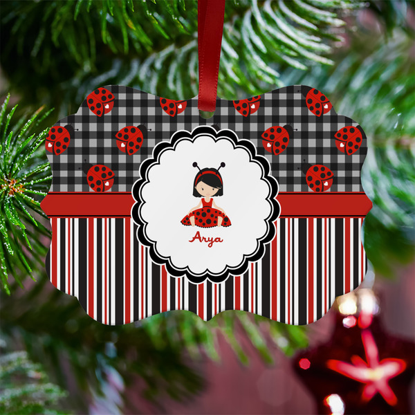 Ladybugs & Stripes Metal Benilux Ornament - Lifestyle