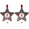 Ladybugs & Stripes Metal Star Ornament - Front and Back