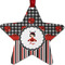 Ladybugs & Stripes Metal Star Ornament - Front