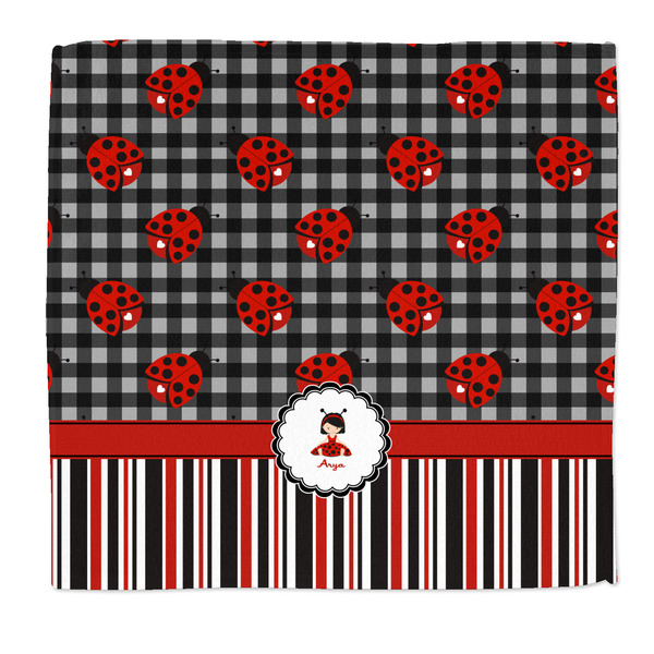 Custom Ladybugs & Stripes Microfiber Dish Rag (Personalized)