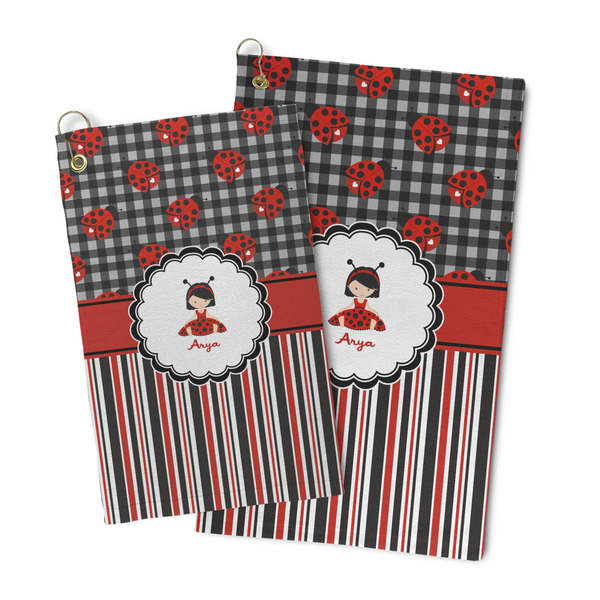 Ladybugs & Stripes Microfiber Golf Towel - PARENT/MAIN