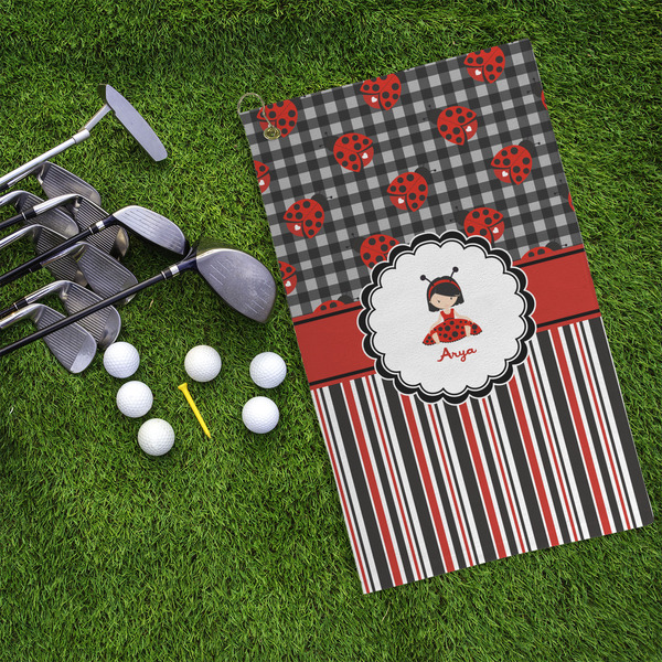 Ladybugs & Stripes Microfiber Golf Towels - LIFESTYLE