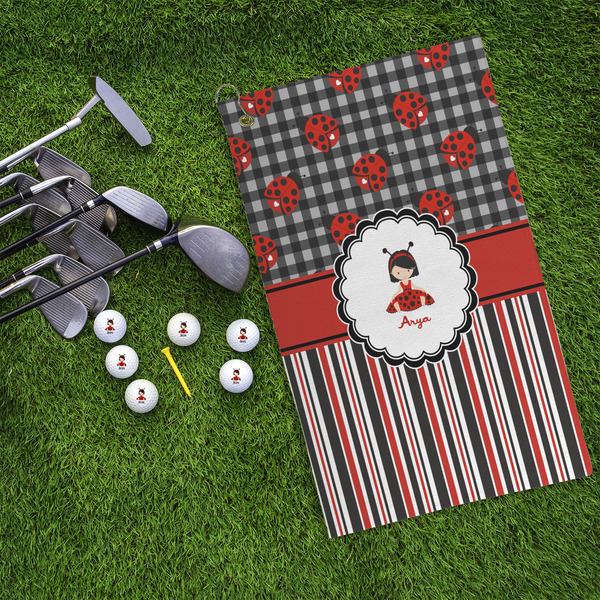 Ladybugs & Stripes Microfiber Golf Towels - LIFESTYLE