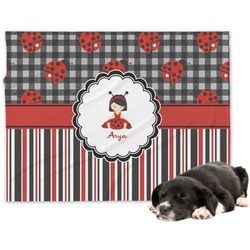 Ladybugs & Stripes Dog Blanket (Personalized)