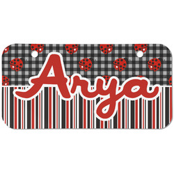 Ladybugs & Stripes Mini/Bicycle License Plate (2 Holes) (Personalized)