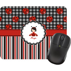 Ladybugs & Stripes Rectangular Mouse Pad (Personalized)