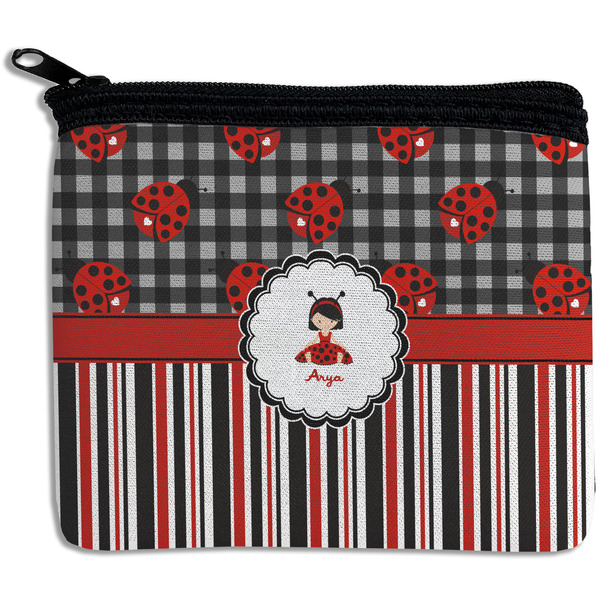 Custom Ladybugs & Stripes Rectangular Coin Purse (Personalized)