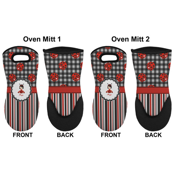Ladybugs & Stripes Neoprene Oven Mitt - Set of 2 - Approval