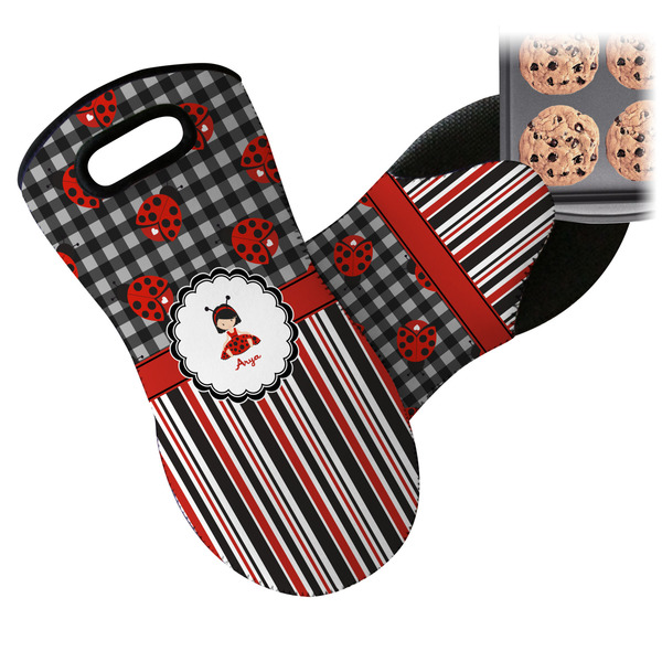 Ladybugs & Stripes Neoprene Oven Mitt