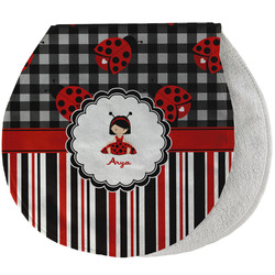 Ladybugs & Stripes Burp Pad - Velour w/ Name or Text