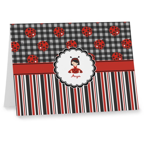 Custom Ladybugs & Stripes Note cards (Personalized)