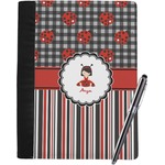Ladybugs & Stripes Notebook Padfolio - Large w/ Name or Text