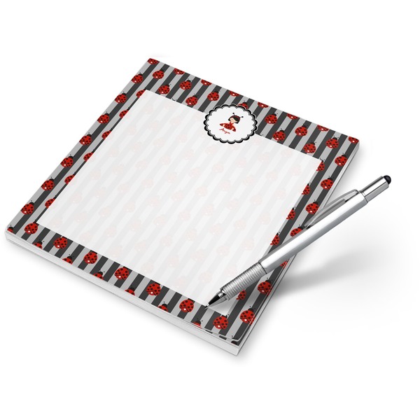 Custom Ladybugs & Stripes Notepad (Personalized)