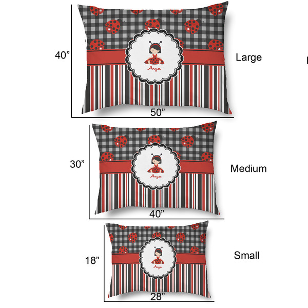 Ladybugs & Stripes Outdoor Dog Beds - SIZE CHART