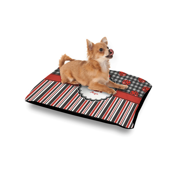 Ladybugs & Stripes Outdoor Dog Beds - Small - IN CONTEXT