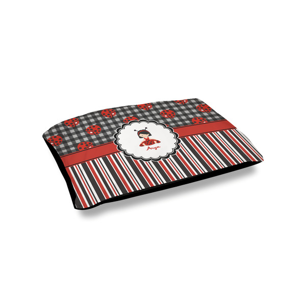 Custom Ladybugs & Stripes Outdoor Dog Bed - Small (Personalized)