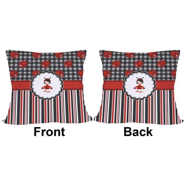Ladybugs & Stripes Outdoor Pillow - 20x20