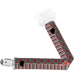 Ladybugs & Stripes Pacifier Clip (Personalized)