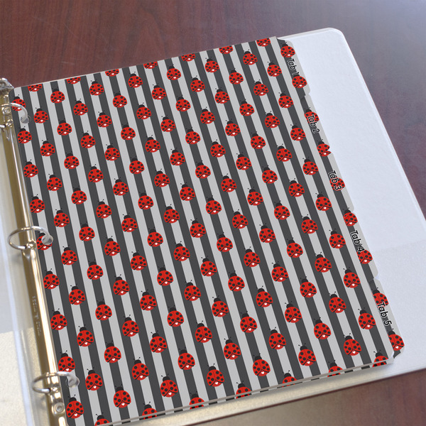 Ladybugs & Stripes Page Dividers - Set of 5 - In Context