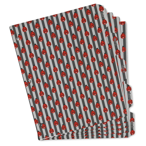 Custom Ladybugs & Stripes Binder Tab Divider Set (Personalized)