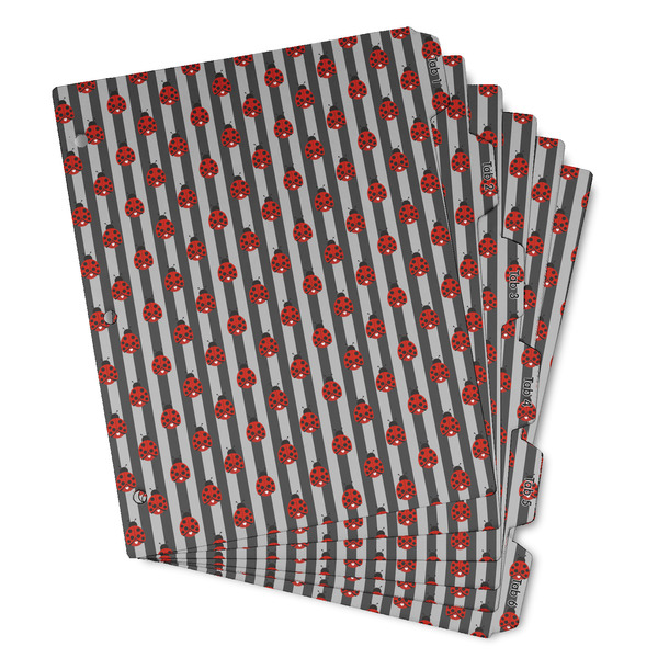 Custom Ladybugs & Stripes Binder Tab Divider - Set of 6 (Personalized)