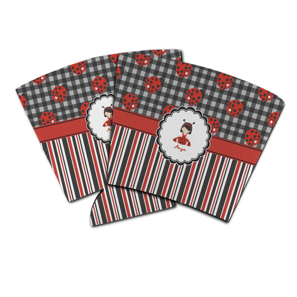 Custom Ladybugs & Stripes Party Cup Sleeve (Personalized)