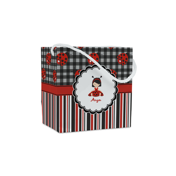 Custom Ladybugs & Stripes Party Favor Gift Bags (Personalized)