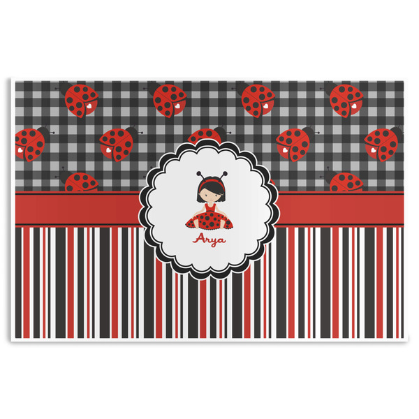 Custom Ladybugs & Stripes Disposable Paper Placemats (Personalized)