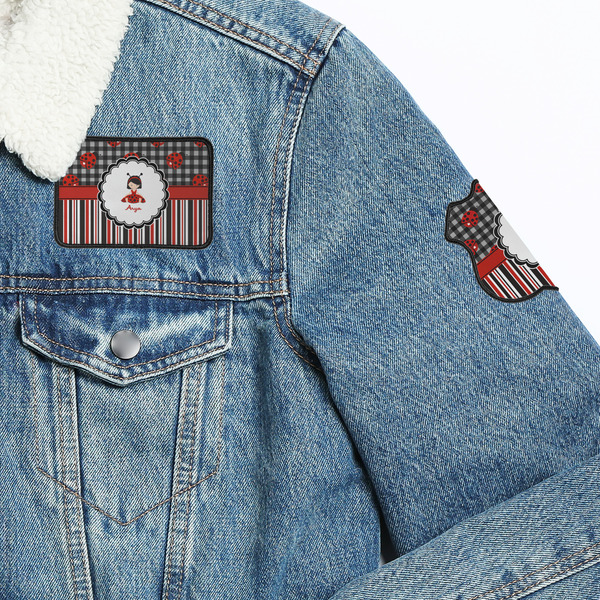 Ladybugs & Stripes Patches Lifestyle Jean Jacket Detail