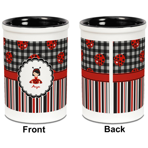 Ladybugs & Stripes Pencil Holder - Black - approval
