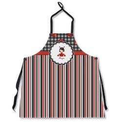 Ladybugs & Stripes Apron Without Pockets w/ Name or Text