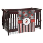 Ladybugs & Stripes Baby Blanket (Single Sided) (Personalized)
